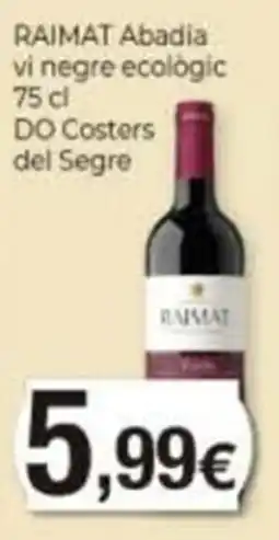 Supermercats Jespac Raimat Abadia vi negre ecologic oferta