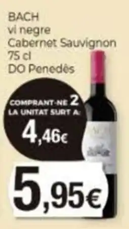 Supermercats Jespac Bach vi negre Cabernet Sauvignon oferta