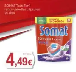 Supermercats Jespac Somat Tabs Ten1 renta-vaixelles càpsules oferta