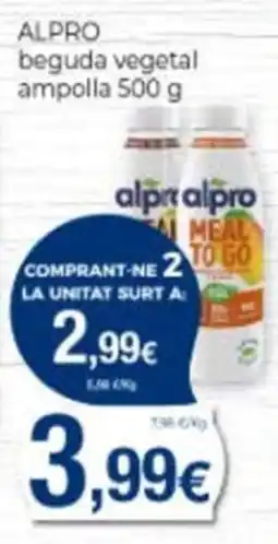 Supermercats Jespac Alpro beguda vegetal ampolla oferta