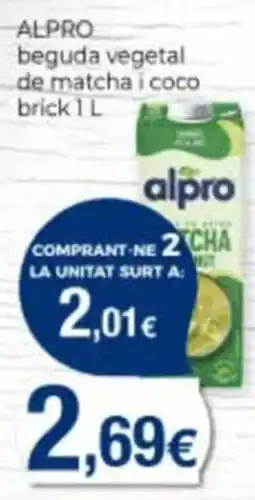 Supermercats Jespac alpro beguda vegetal de matcha i coco oferta