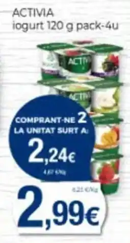 Supermercats Jespac Activia iogurt oferta