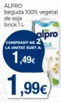 Supermercats Jespac alpro beguda 100% vegetal de soja oferta