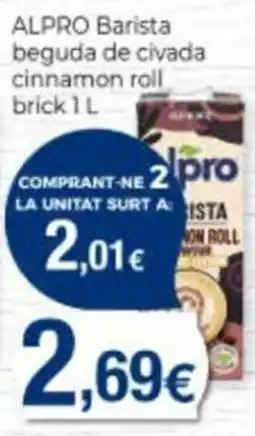 Supermercats Jespac alpro beguda de civada cinnamon roll oferta