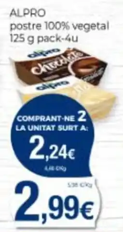 Supermercats Jespac Alpro postre 100% vegetal oferta