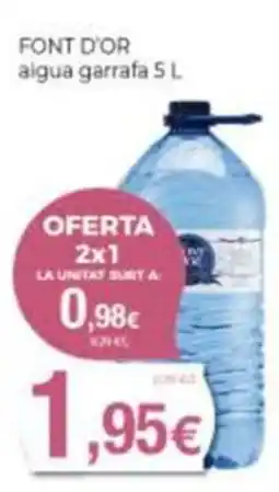 Supermercats Jespac Font d'or agua garrafa oferta
