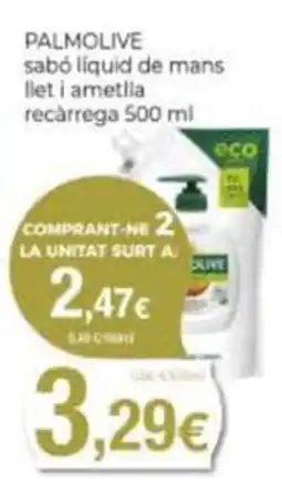 Supermercats Jespac Palmolive sabó líquid de mans llet i ametlla oferta