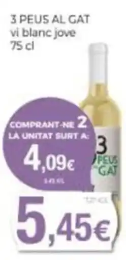 Supermercats Jespac 3 peus al gat vi blanc jove oferta