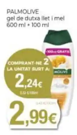 Supermercats Jespac Palmolive gel de dutxa llet i mel oferta