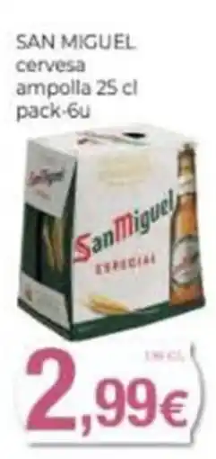 Supermercats Jespac San Miguel cervesa ampolla oferta