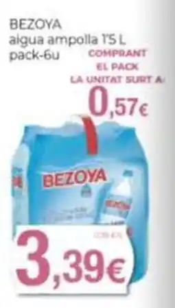 Supermercats Jespac Bezoia aigua ampolla 1'5 L oferta