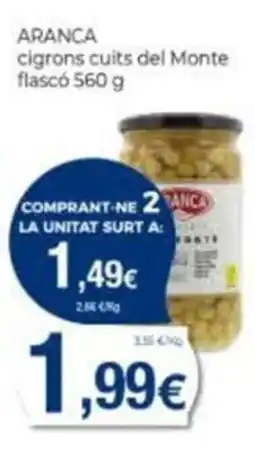 Supermercats Jespac aranca cigrons cuits del monte oferta