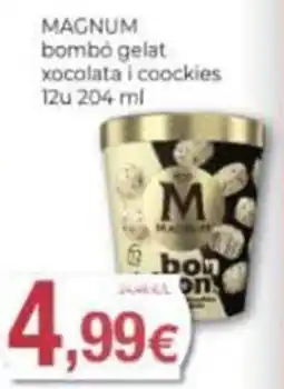 Supermercats Jespac magnum bombó gelat xocolata i coockies oferta
