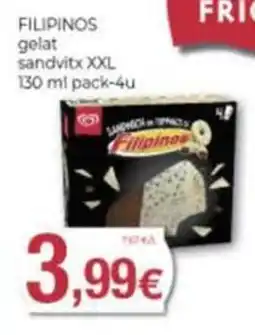 Supermercats Jespac Filipinos gelat sandvitx XXL oferta