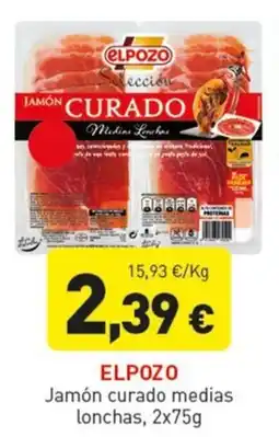 Hiperber Elpozo jamón curado medias lonchas oferta