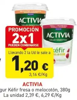 Hiperber Activia Kéfir fresa o melocotón oferta