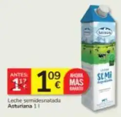 Consum La asturiana - leche semidesnatada oferta