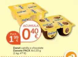 Consum Danone - danet vainilla o chocolate oferta