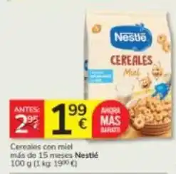 Consum Nestlé - cereales con miel mes de 15 meses oferta