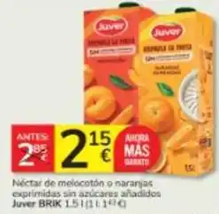 Consum Juver - nectar de melocoton o naranjas exprimidas sin azucares anadidos oferta