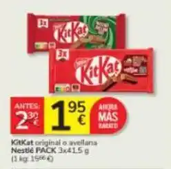 Consum Nestlé - kitkat original o avellana oferta
