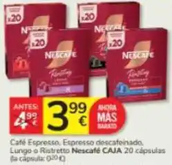 Consum Nescafé - cafe espresso, espresso descafeinado, lungo o ristretto caja 20 cápsulas oferta