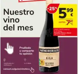 Consum Faustino - vino tinto reserva d.o. rioja oferta