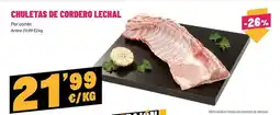 AhorraMas Chuletas de cordero lechal oferta
