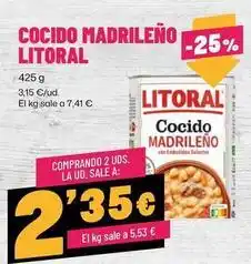 AhorraMas Litoral - cocido madrileno oferta