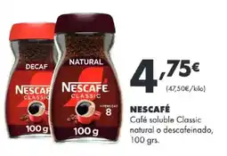 Supermercados Lupa Nescafé Café soluble Classic natural o descafeinado oferta