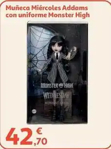 Alcampo Monster high - muneca miercoles addams con uniforme high oferta