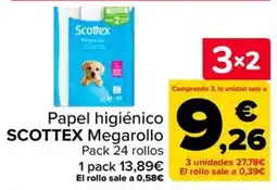 Carrefour Scottex papel higiénico Megarollo oferta
