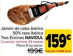 Carrefour Tres Encinas jamón de cebo ibérico oferta