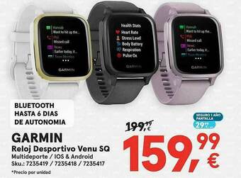 Worten Garmin Reloj Desportivo Venu Sq oferta