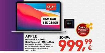 Worten Apple Macbook Air 2020 Gris Espacial - Mgn63y A oferta