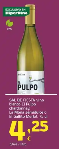 HiperDino El Pulpo vino blanco chardonnay oferta