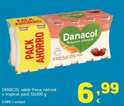 HiperDino Danacol sabor fresa, natural o tropical oferta