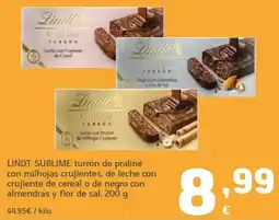 HiperDino Lindt Sublime turrón oferta