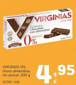HiperDino virginias 0% choco almendras oferta
