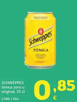 HiperDino Schweppes tónica zero u original oferta