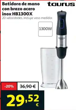 Alcampo taurus batidora de mano con brazo acero inox hb1300x oferta