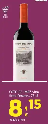 HiperDino Coto de Imaz vino tinto Reserva oferta