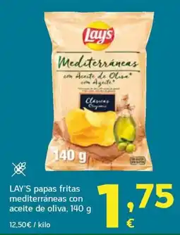 HiperDino Lay's papas fritas mediterráneas con aceite de oliva oferta