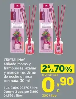 HiperDino Cristalinas mikado moras y frambuesas, azahar y mandarina, dama de noche o fresa con nata oferta