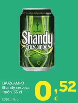 HiperDino Cruzcampo Shandy cerveza limón oferta