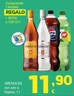 HiperDino Arehucas ron oro o blanco oferta