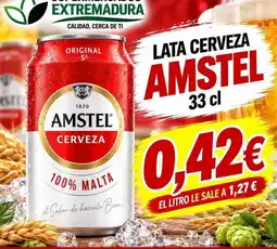 Supermercados Extremadura Amstel - lata cerveza oferta