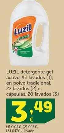 HiperDino Luzil - detergente gel activo en polvo tradicional oferta