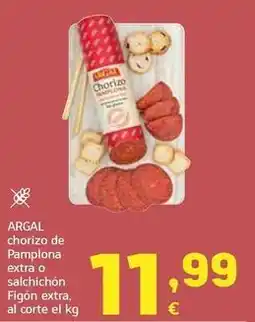 HiperDino Argal - chorizo de pamplona extra o salchichon figon extra oferta