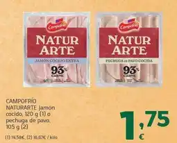 HiperDino Campofrío - naturarte jamon cocido o pechuga de pavo oferta